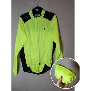 Specialized Packable Deflect Wind Cycling Jacket Neon Yellow Green Size XL